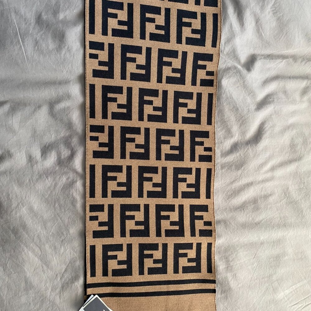 Fendi Scarf - Beige Wool and Silk Scarf
